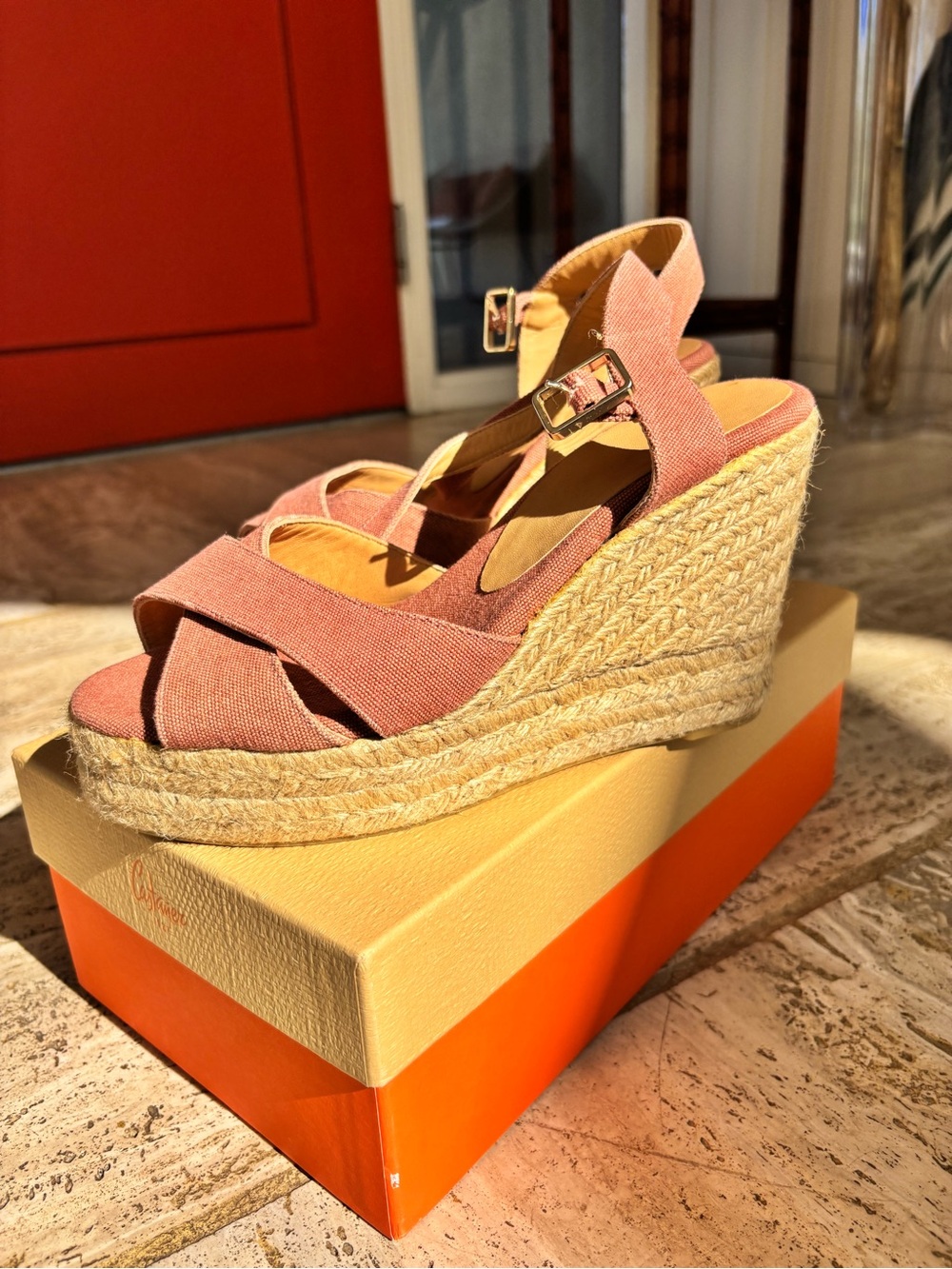 Castaner Rosa Oscuro Espadrille Wedge Sandals